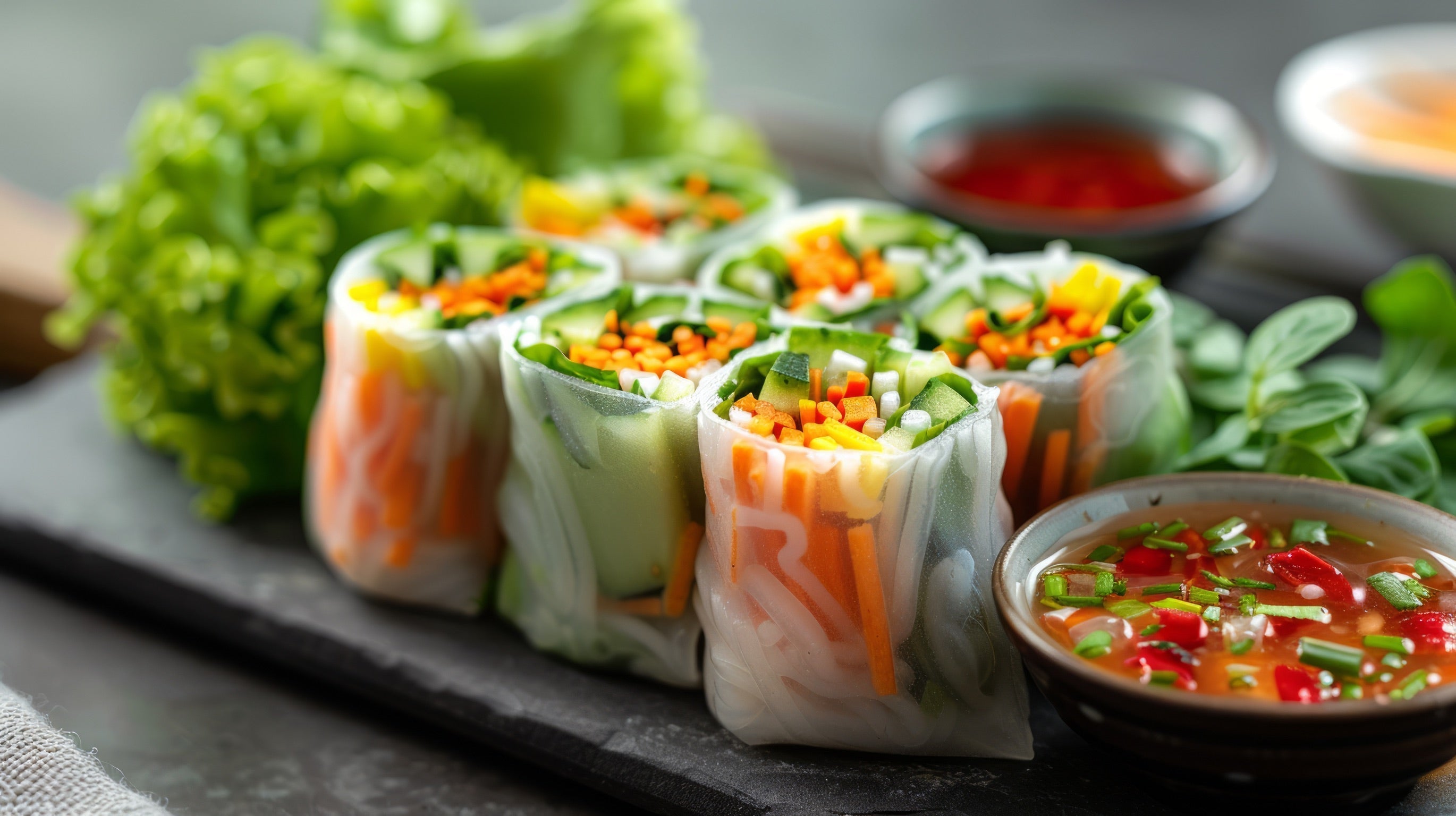 Fresh Rice Paper Veggie Wraps