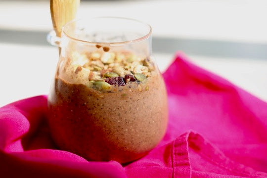 Chocolate Overnight Chia Oat bowl