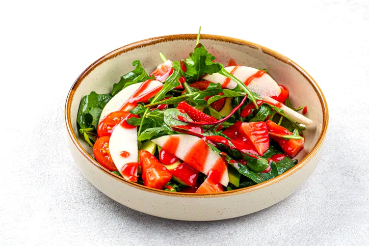 Apple, Strawberry & Herb Salad with Rhubarb Vinaigrette